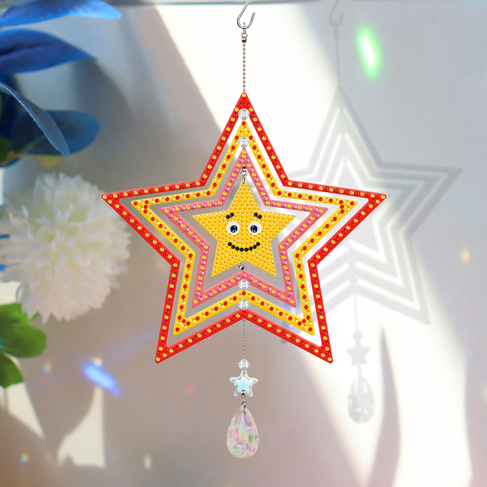 DIY Diamond Painting Double-sided Rotatable Bird Hanging Wind Chime Suncatcher Hanging Kit