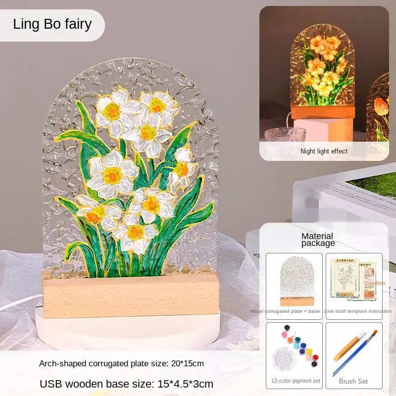 DIY Glass Painting Night Light Material Kit
