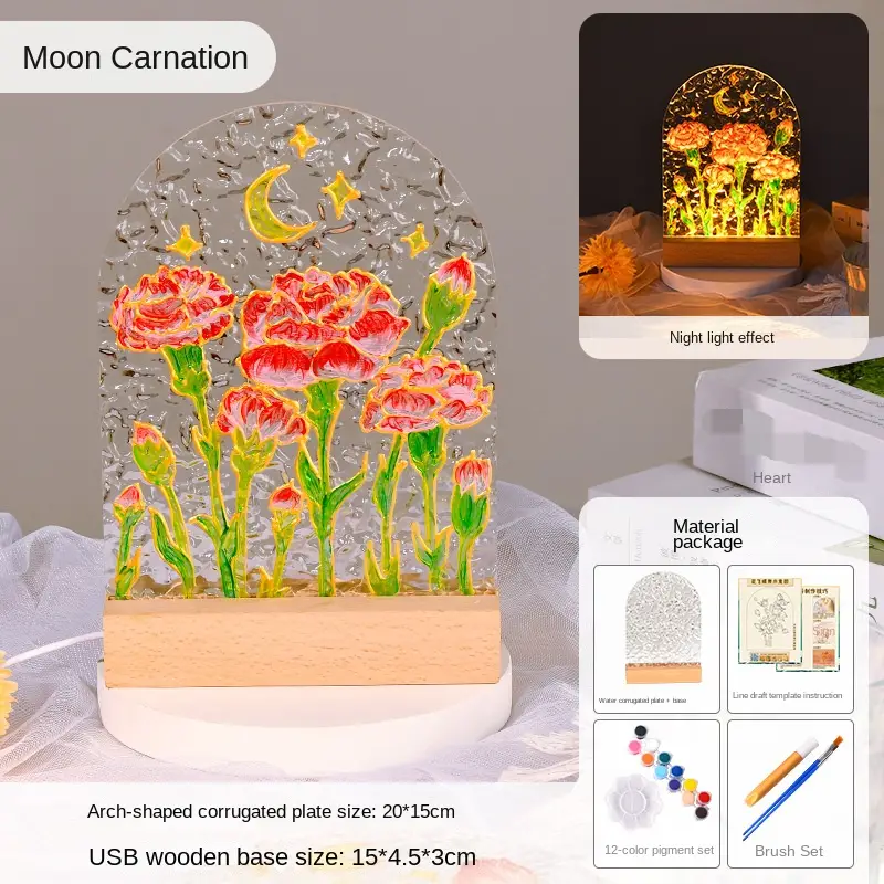DIY Glass Painting Night Light Material Kit