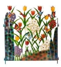 🌈Colorful Metal 3-Panel Butterfly and Flower Garden Screen