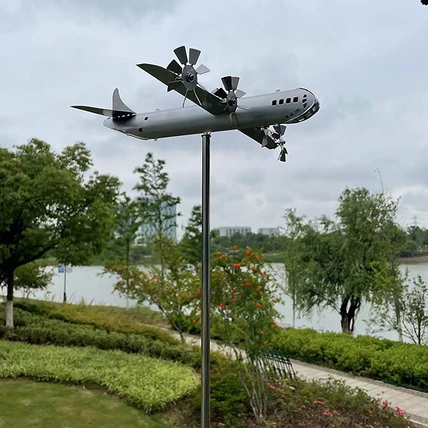✈️B-29 Super Fortress Aircraft Wind Spinner Metal Windmill Wind Energy Garden Sculpture