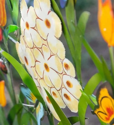 🌈Colorful Metal 3-Panel Butterfly and Flower Garden Screen