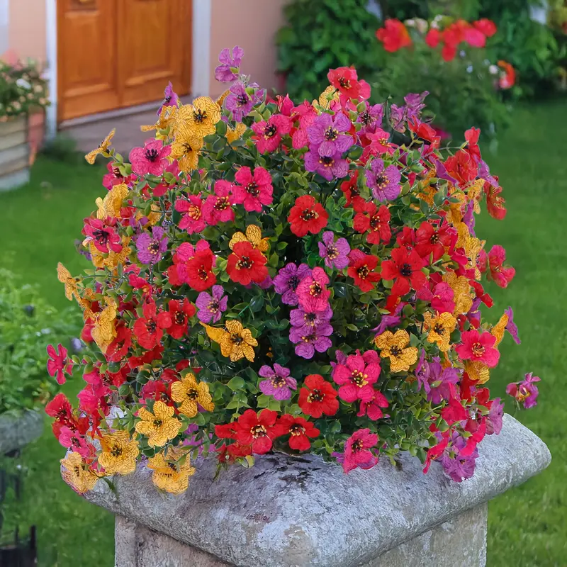 Artificial Violet Bouquet Plant with Ground Nails