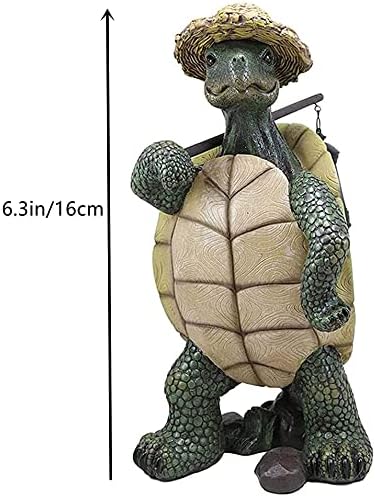 Turtle Garden Figure, Small Resin Turtle Statue, Adventure Hiking Turtle Statue, Art Turtle Ornament for Office Home Yard Lawn Garden Decoration Single Turtle 17 x 7 x 6 cm (7 x 3 x 2 inches)