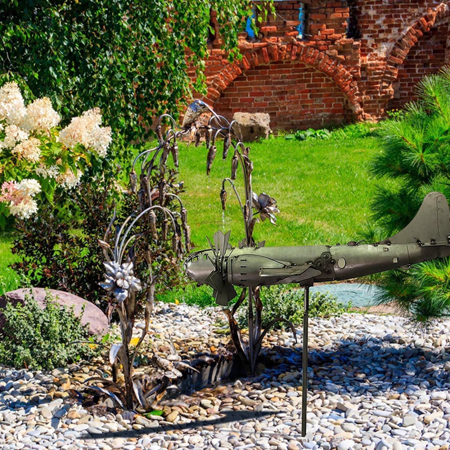 ✈️B-29 Super Fortress Aircraft Wind Spinner Metal Windmill Wind Energy Garden Sculpture