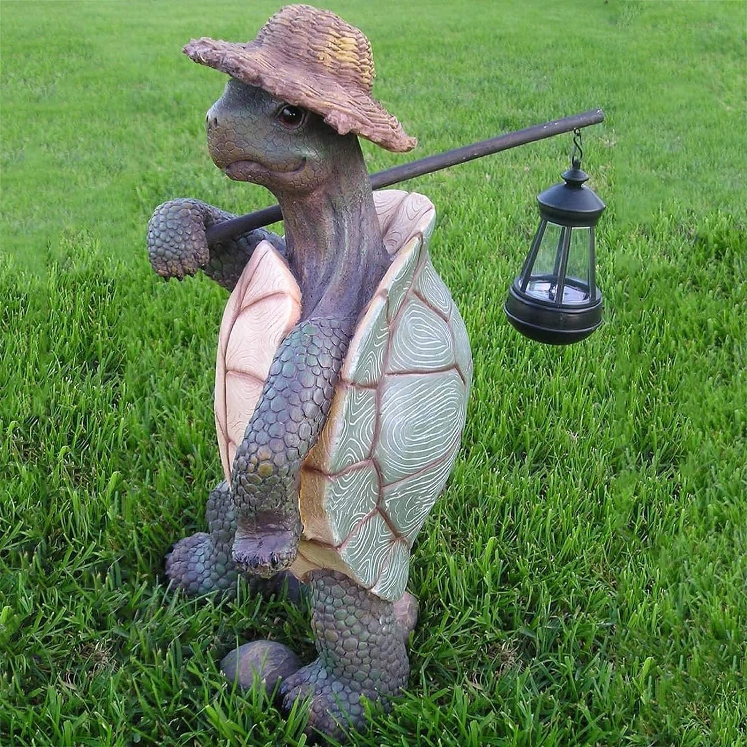 Turtle Garden Figure, Small Resin Turtle Statue, Adventure Hiking Turtle Statue, Art Turtle Ornament for Office Home Yard Lawn Garden Decoration Single Turtle 17 x 7 x 6 cm (7 x 3 x 2 inches)