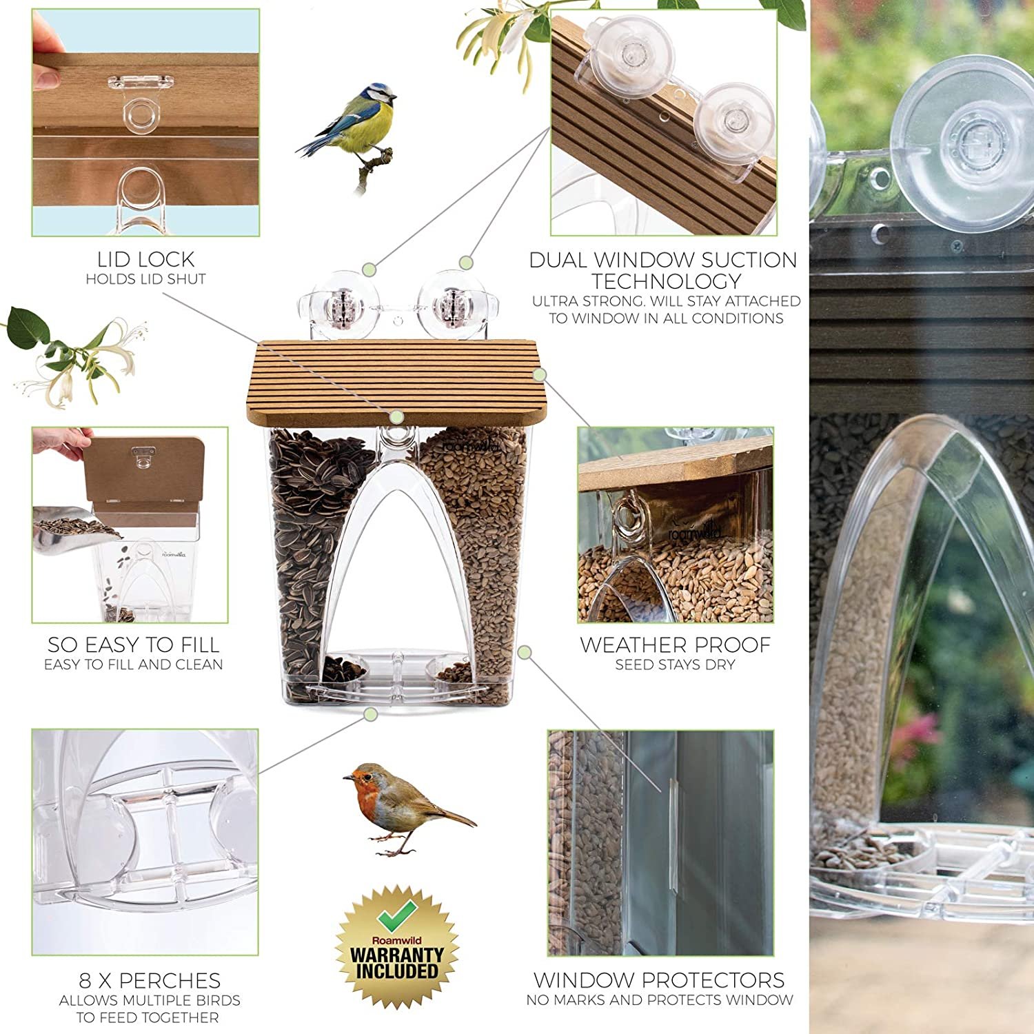 2024 Hot Sale- 🐦Herethan Arch Window Bird Feeder
