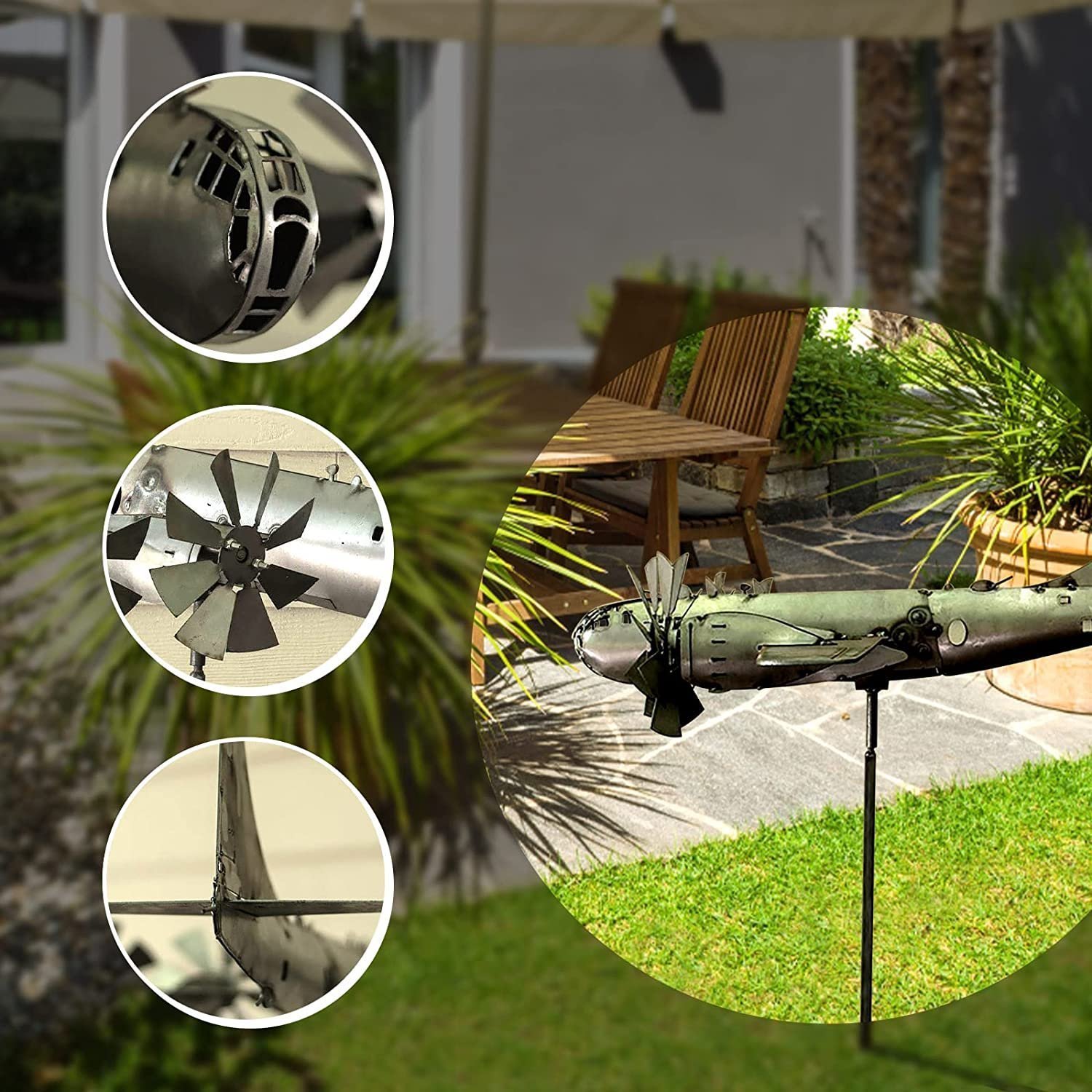✈️B-29 Super Fortress Aircraft Wind Spinner Metal Windmill Wind Energy Garden Sculpture