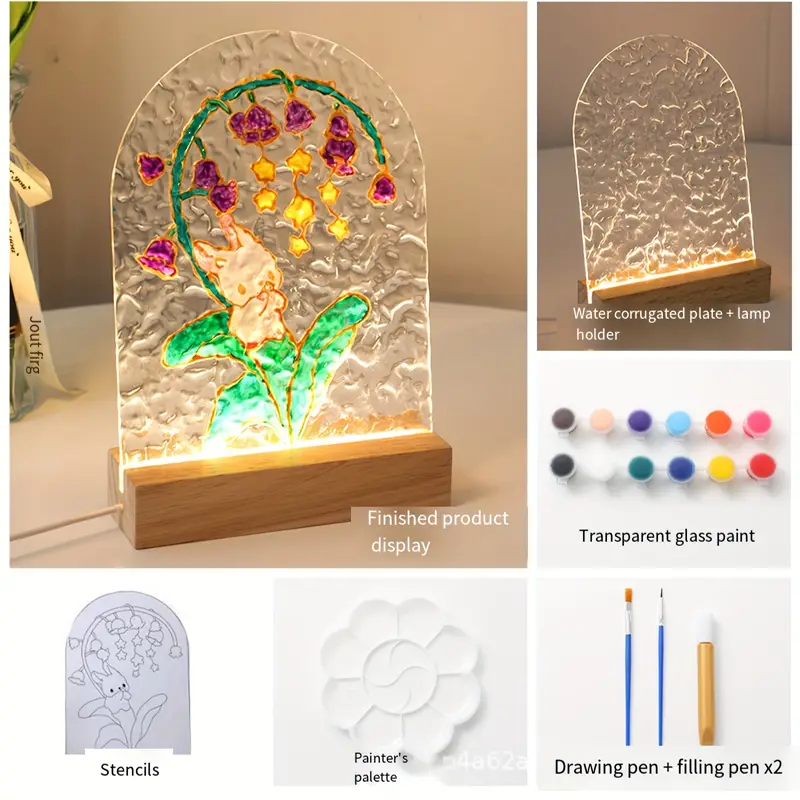 DIY Glass Painting Night Light Material Kit