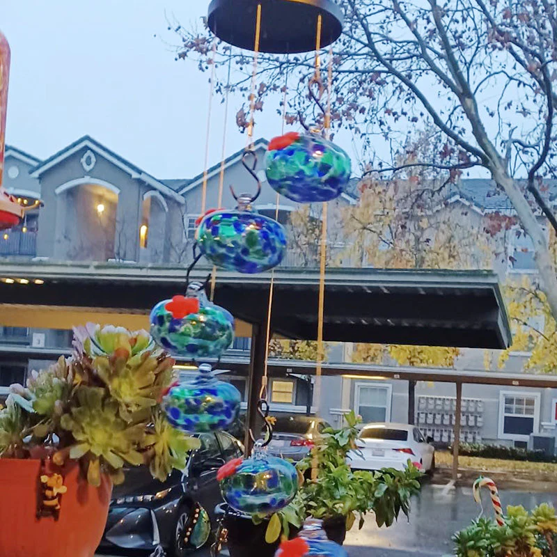 2024 New Charming Wind Chimes Hummingbird feeders Garden Decor