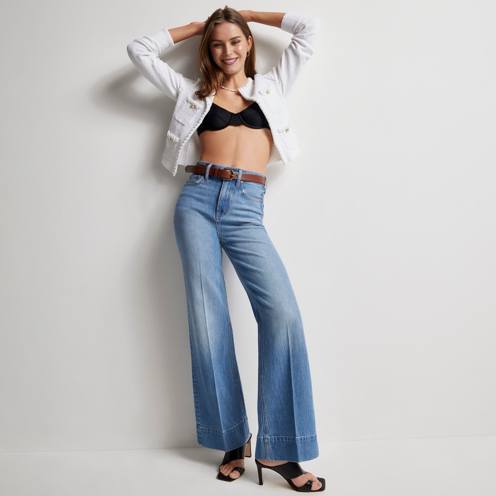 Wide Leg Denim Trouser (Buy 2 Free Shipping)