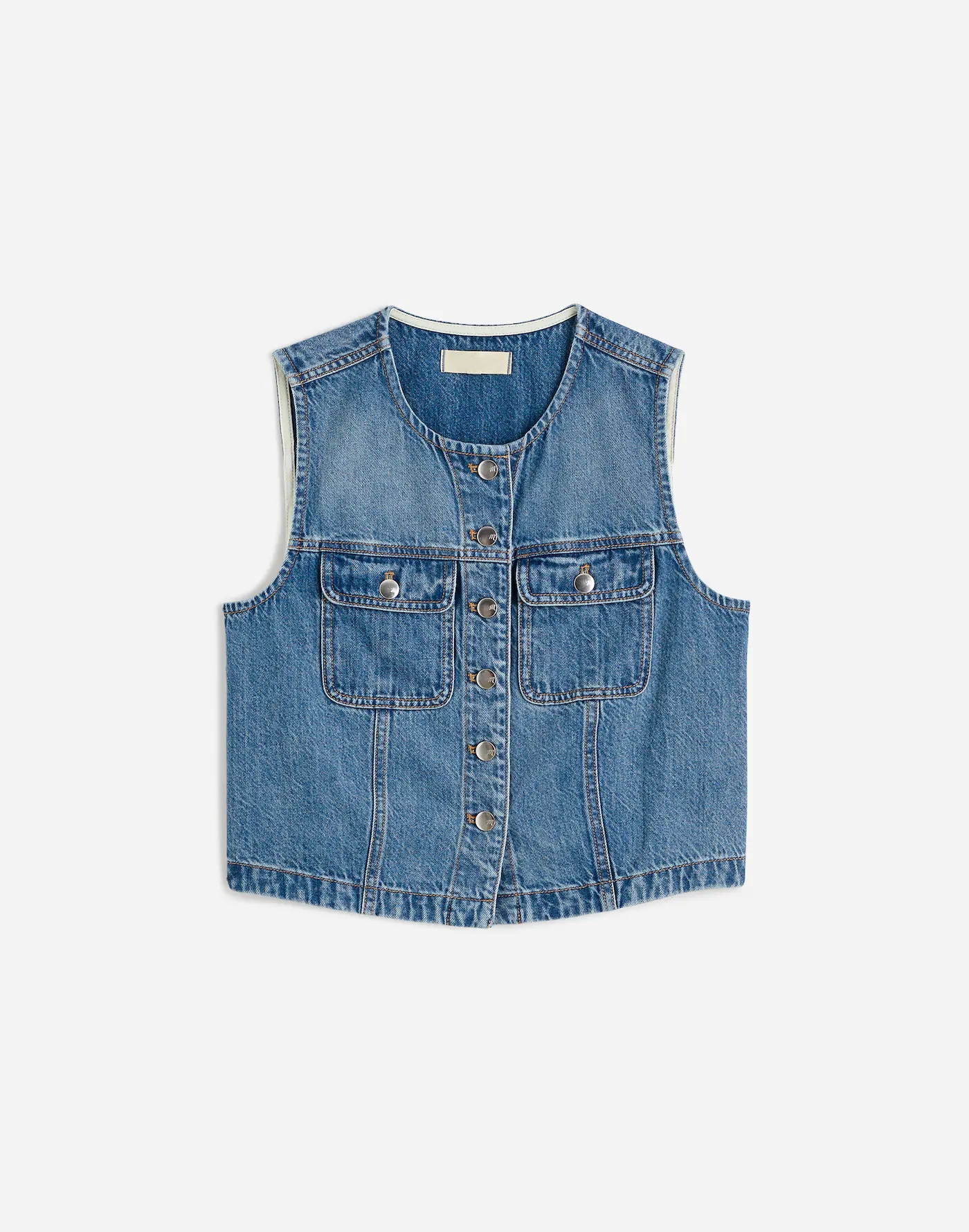 Cropped Denim Vest (Buy 2 Free Shipping)