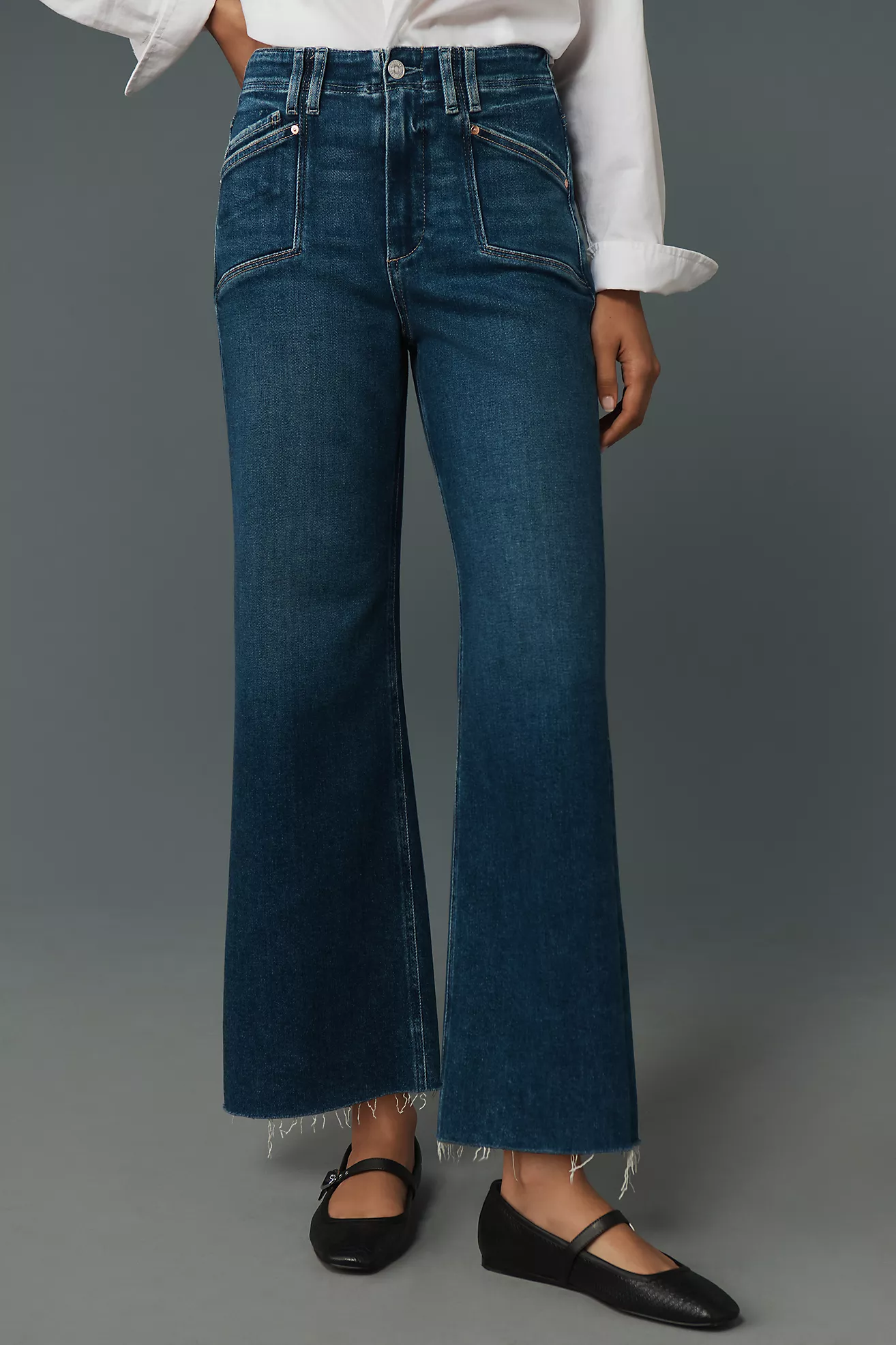 Anessa High-Rise Wide-Leg Jeans (Buy 2 Free Shipping)