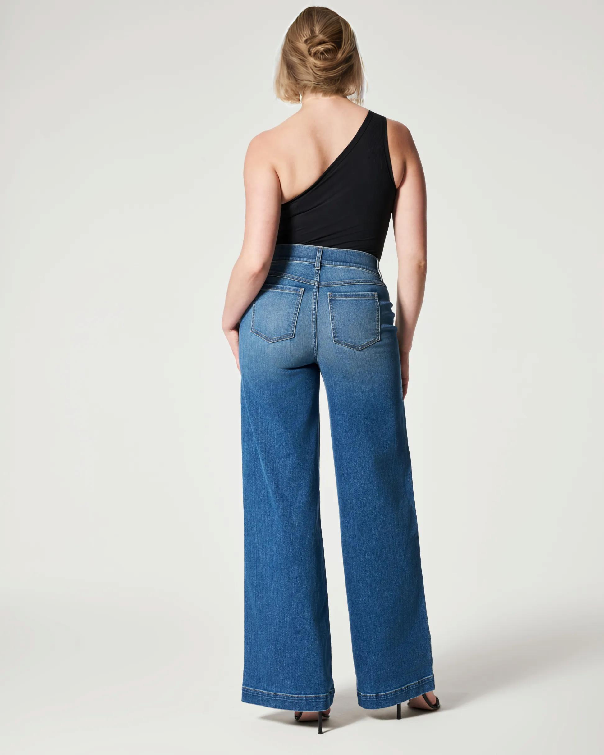 Seamed Front Wide Leg Jeans (Buy 2 Free Shipping)