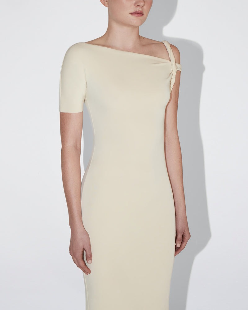 Sueded Stretch Twist Maxi Dress