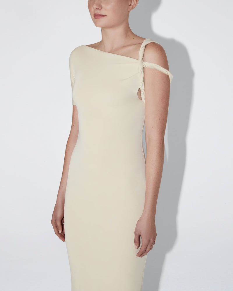 Sueded Stretch Twist Maxi Dress