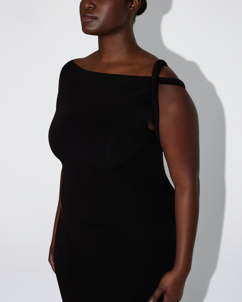 Sueded Stretch Twist Maxi Dress