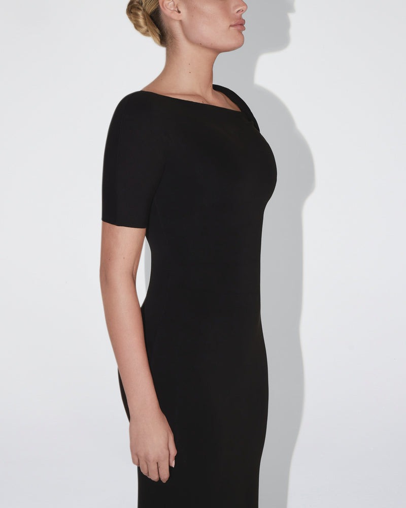 Sueded Stretch Twist Maxi Dress