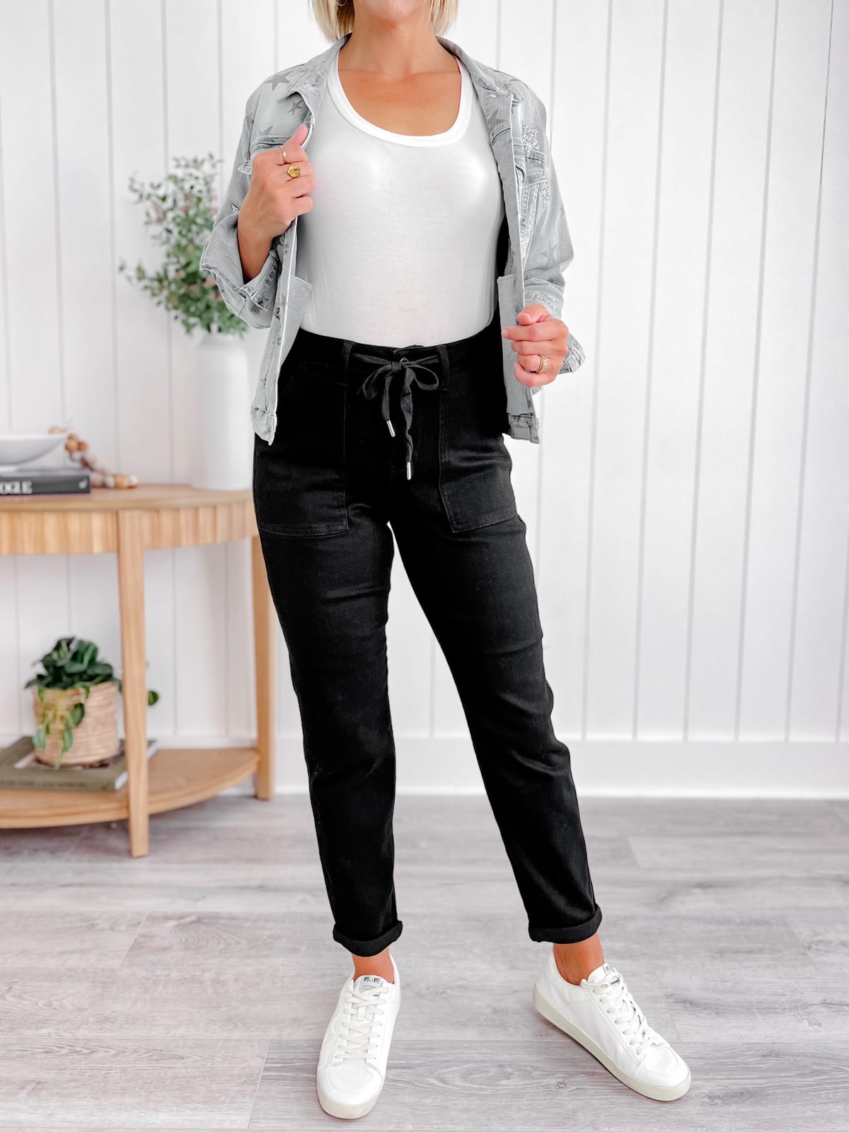 Judy Blue Stretch Pull On Denim Joggers (Buy 2 Free Shipping)