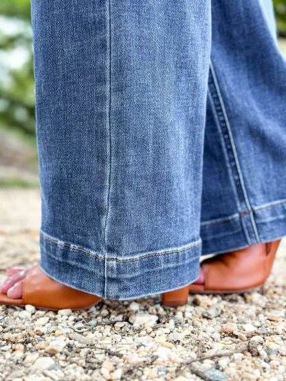 Double Button Wide Leg Jeans (Buy 2 Free Shipping)