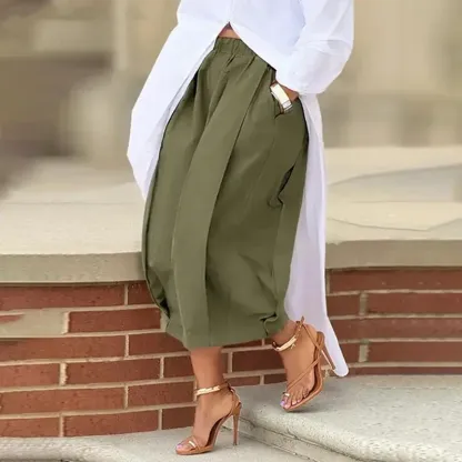 Breathable 100% Cotton Capri Pants with Pockets