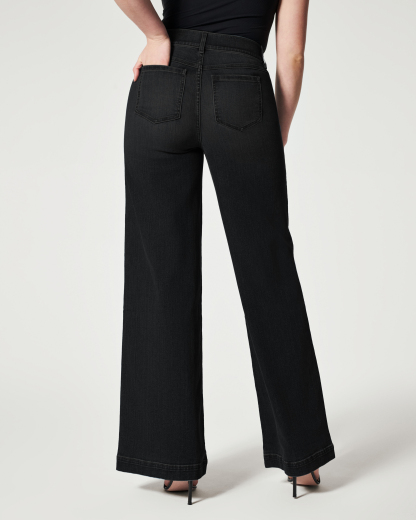 Seamed Front Wide Leg Jeans (Buy 2 Free Shipping)