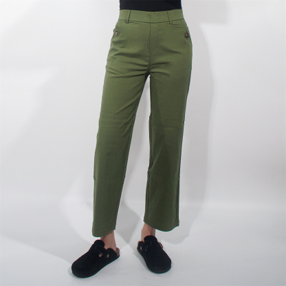 Tummy Control Twill Cropped Wide Leg Pant(Buy 2 Free Shipping)