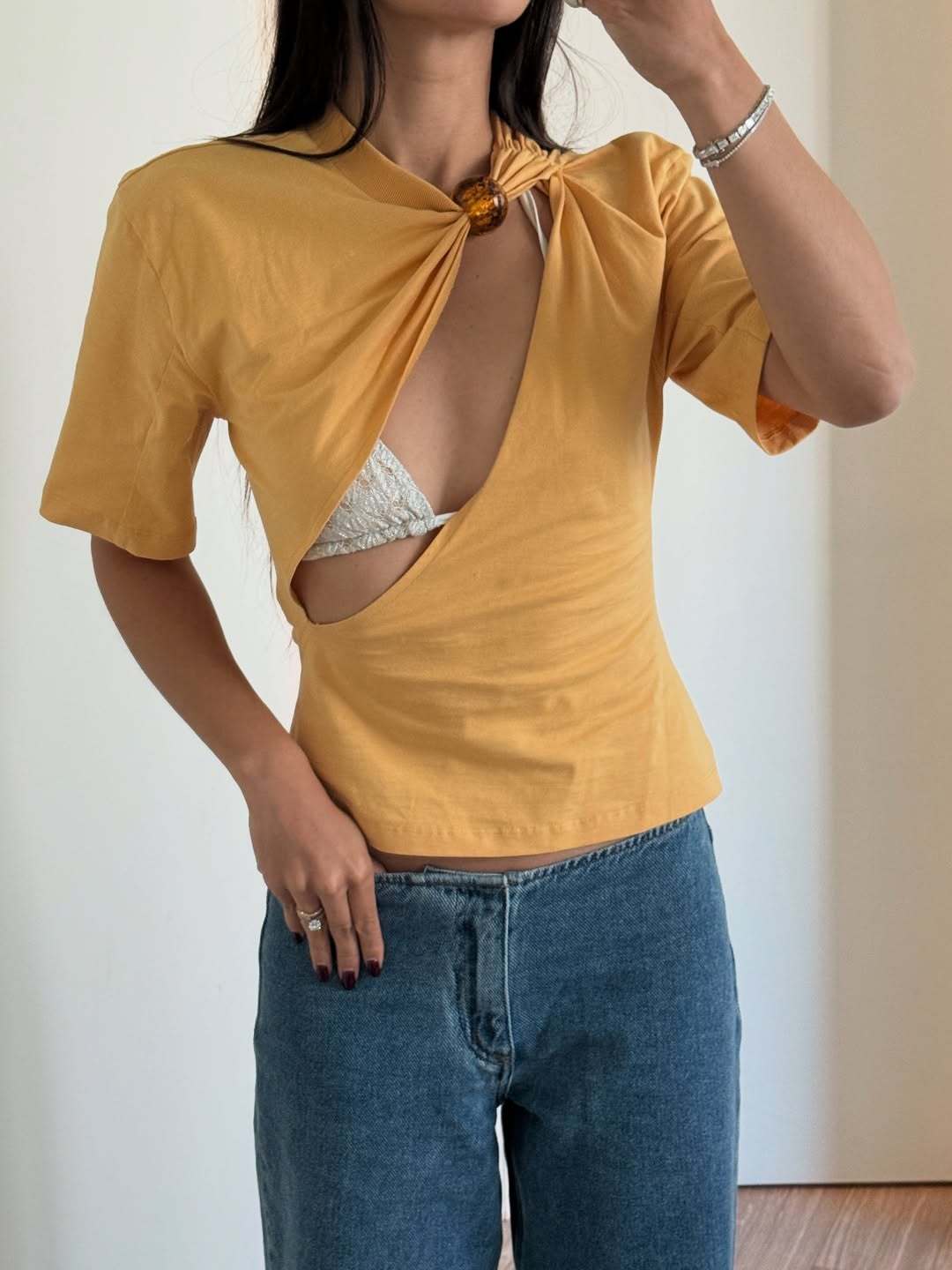 Low Rise Drawstring Hem Sporty Jeans (Buy 2 Free Shipping)