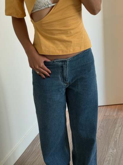 Low Rise Drawstring Hem Sporty Jeans (Buy 2 Free Shipping)