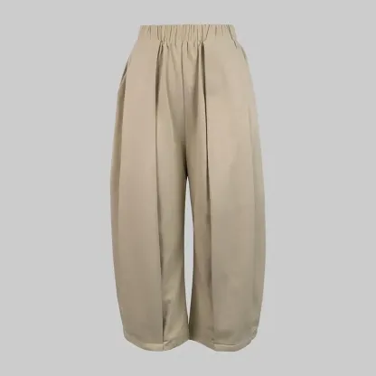 Breathable 100% Cotton Capri Pants with Pockets