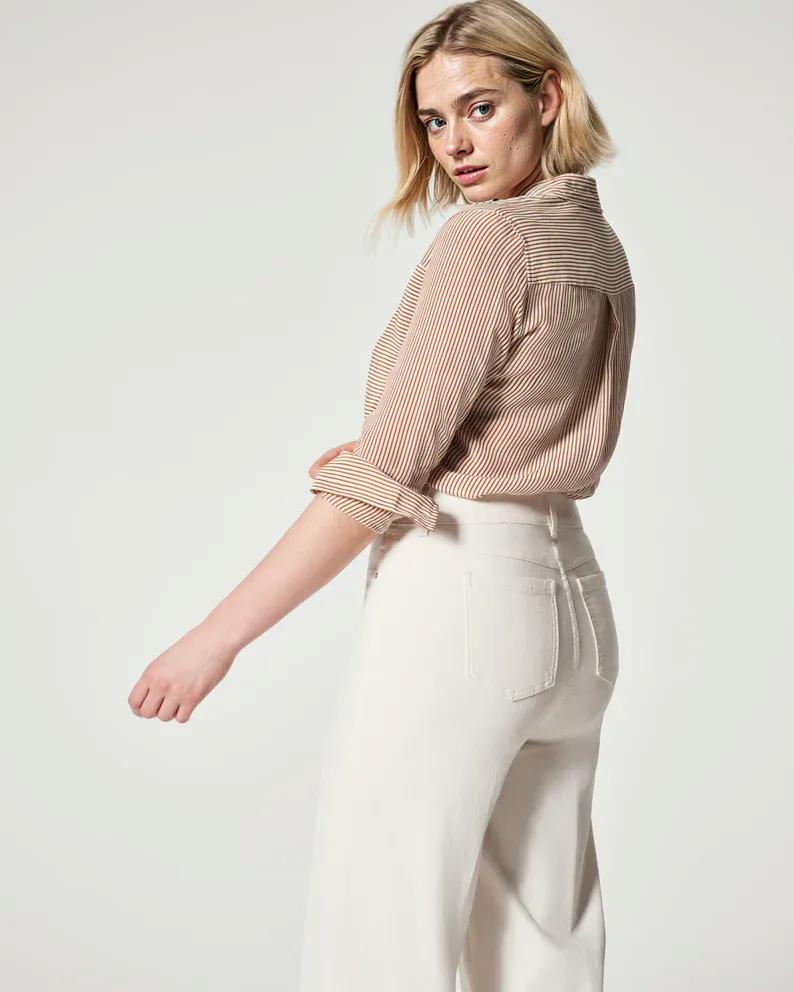 Seamed Front Wide Leg Jeans (Buy 2 Free Shipping)