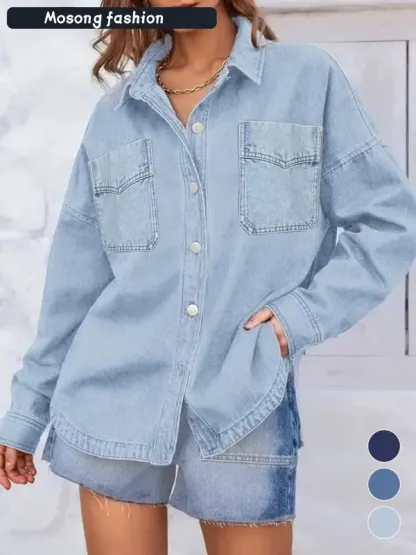 Mosong’s Casual Denim Button-Up Jacket