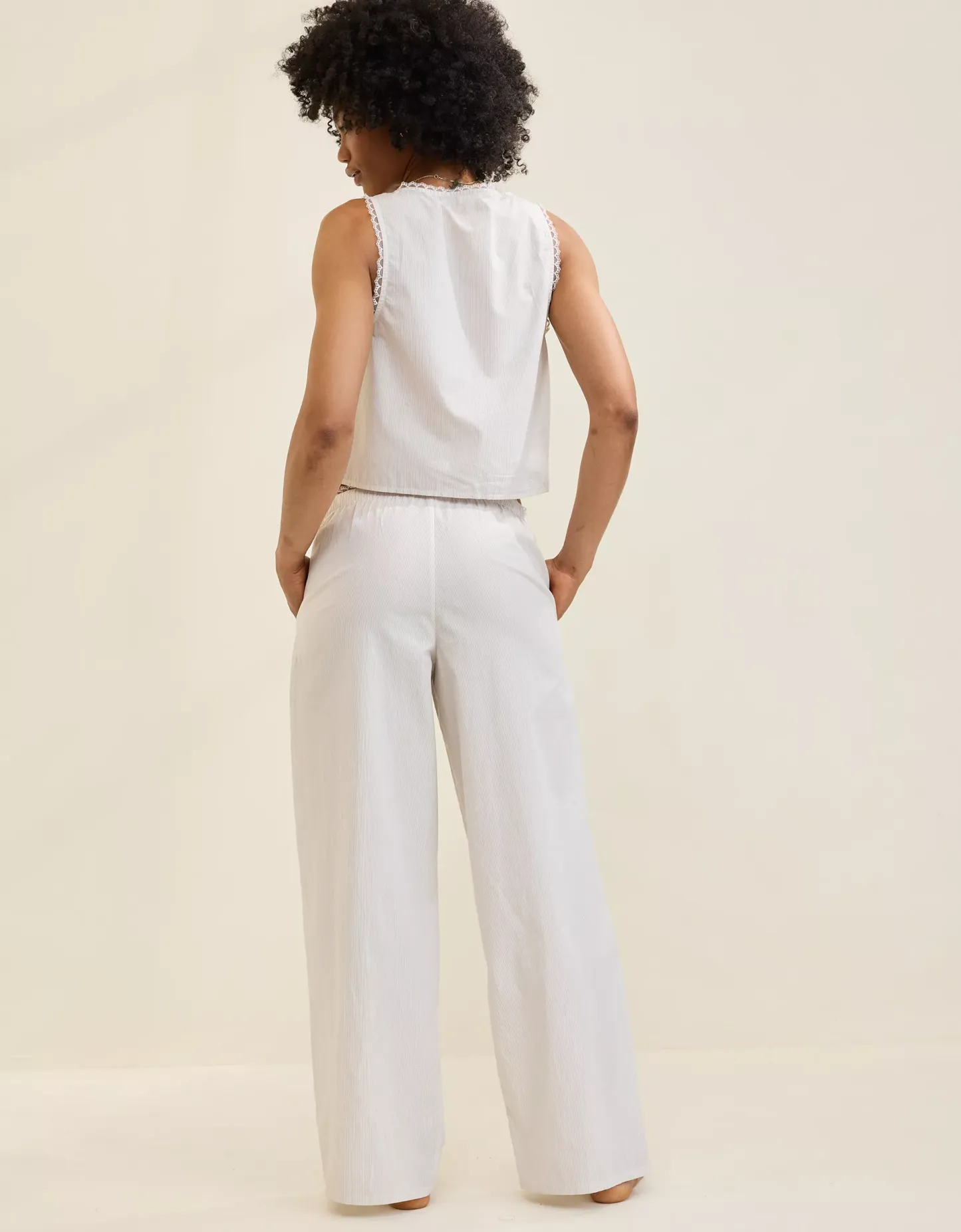 Off-Duty Wide Leg Poplin Trouser PJ(Buy 2 Free Shipping)