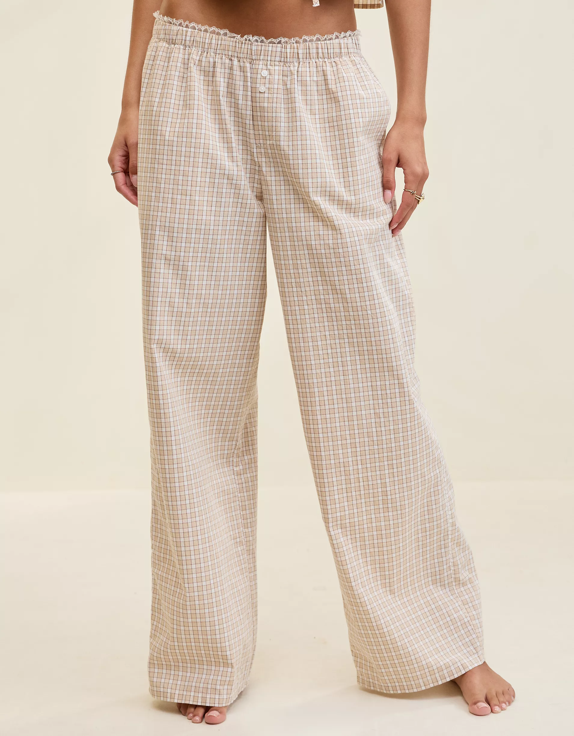 Off-Duty Wide Leg Poplin Trouser PJ(Buy 2 Free Shipping)