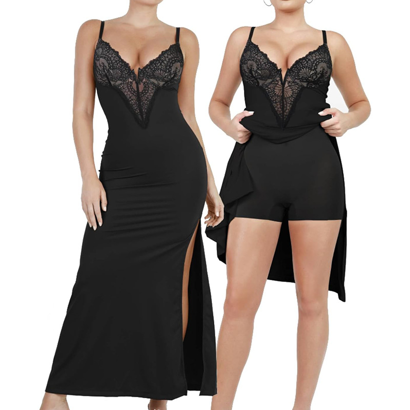 Lace Slip Dress with Built-In Shapewear (Buy 2 Free Shipping)