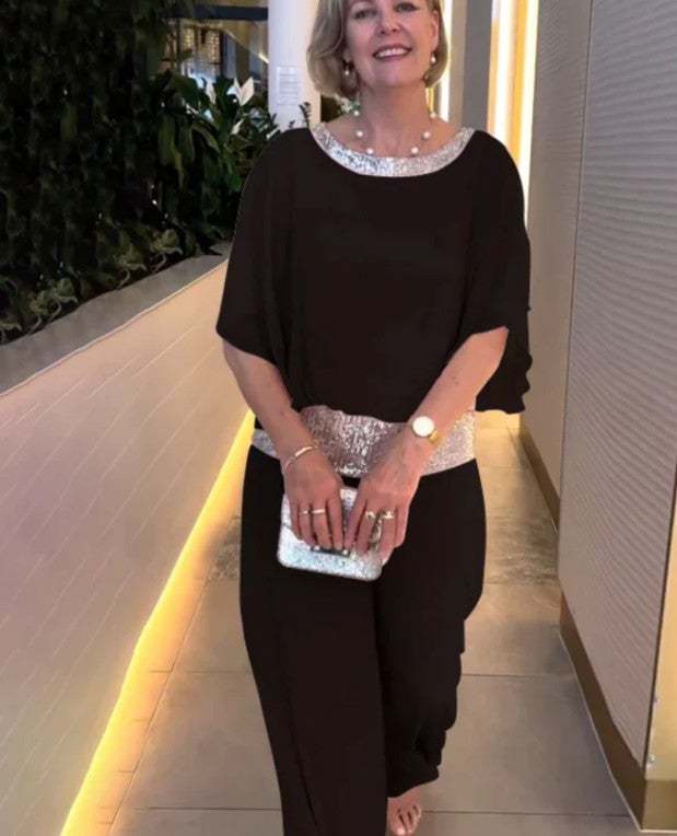 Mother's Day 50% OFF?Sequined Colorblock Elegant Two-piece Set