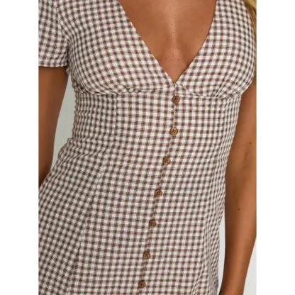 Vintage Check Mini Dress (Buy 2 Free Shipping)