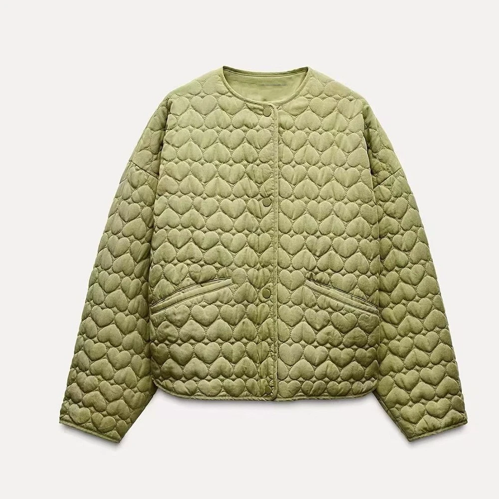 Heart Quilted Bomber Jacket (Buy 2 Free Shipping)
