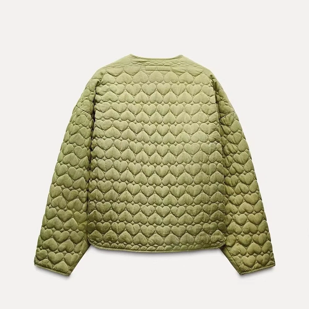 Heart Quilted Bomber Jacket (Buy 2 Free Shipping)