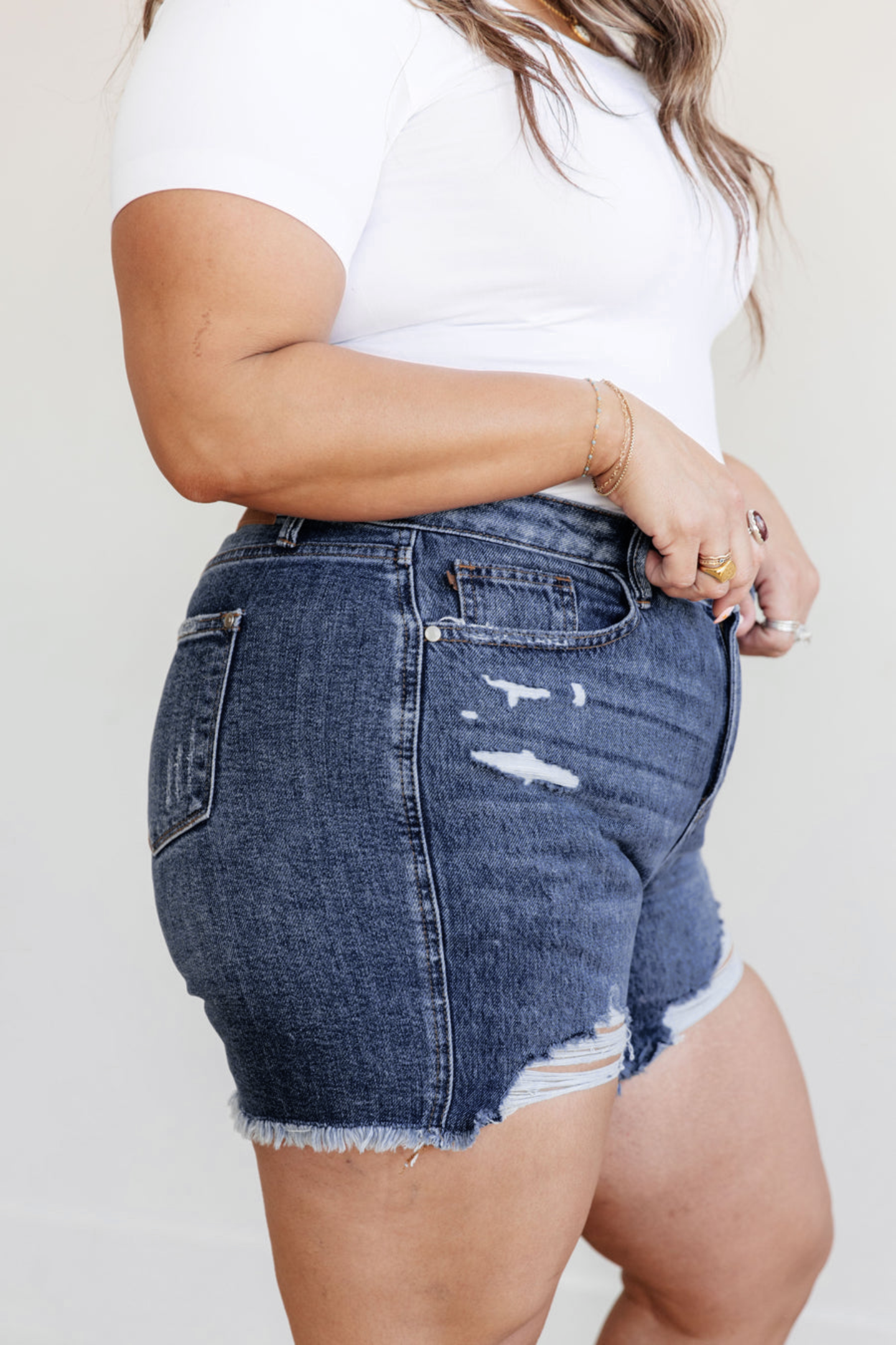 Tummy Control Rigid Magic Distressed Shorts (Buy 2 Free Shipping)