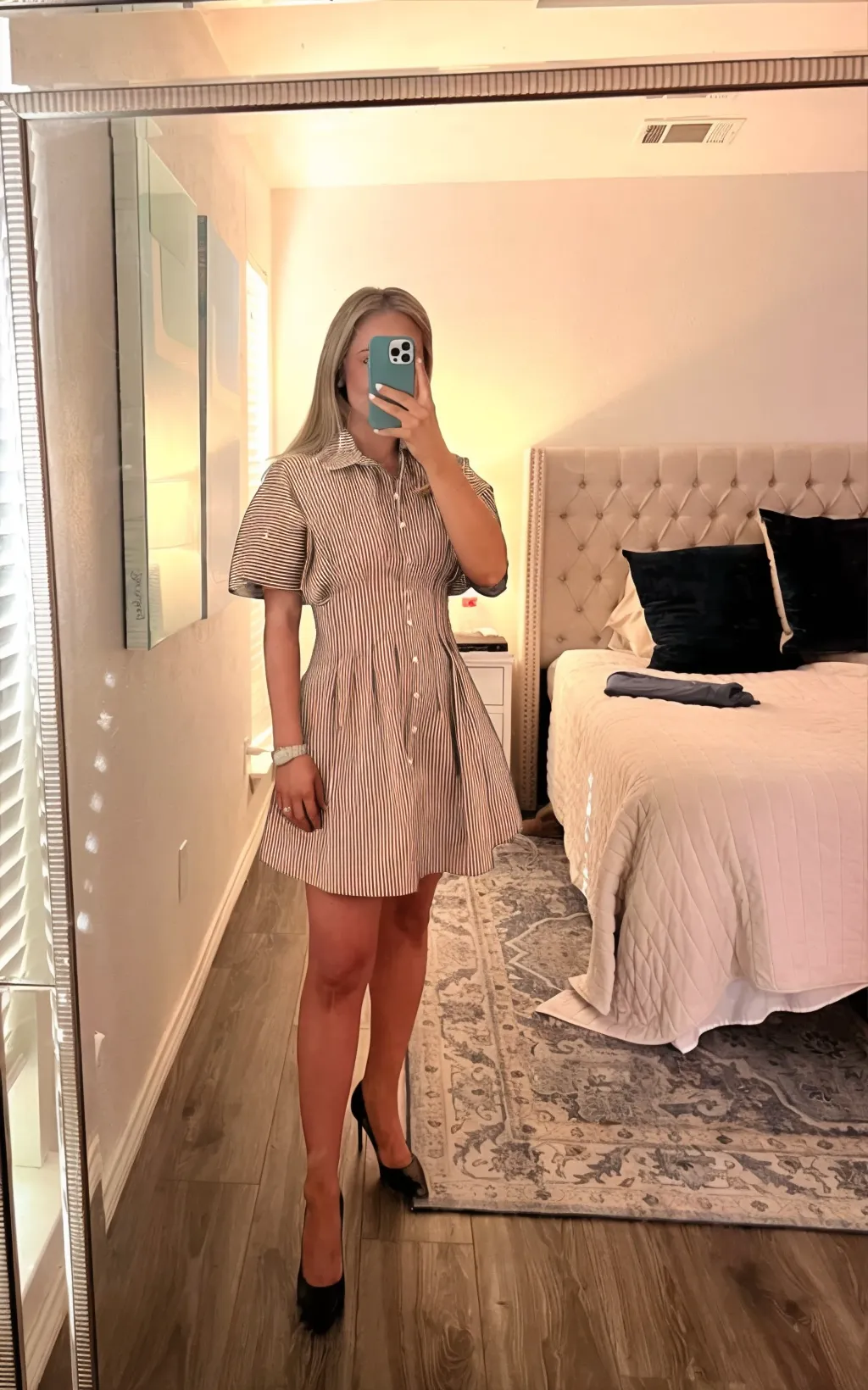 Cinched Waist Button Shirt Dress (Buy 2 Free Shipping)