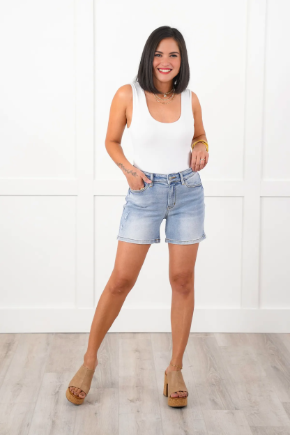 Tummy Control Mid Rise Dad Shorts (Buy 2 Free Shipping)