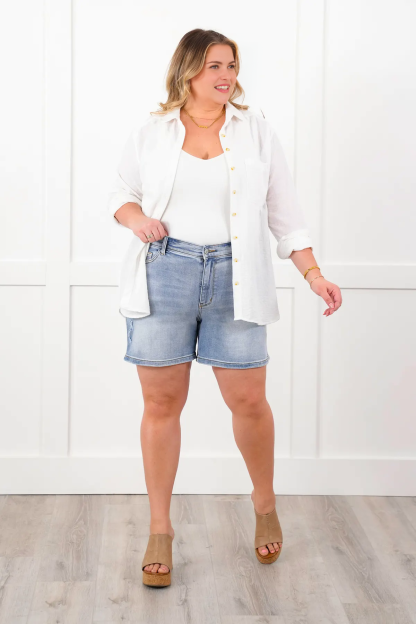 Tummy Control Mid Rise Dad Shorts (Buy 2 Free Shipping)