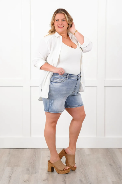Tummy Control Mid Rise Dad Shorts (Buy 2 Free Shipping)