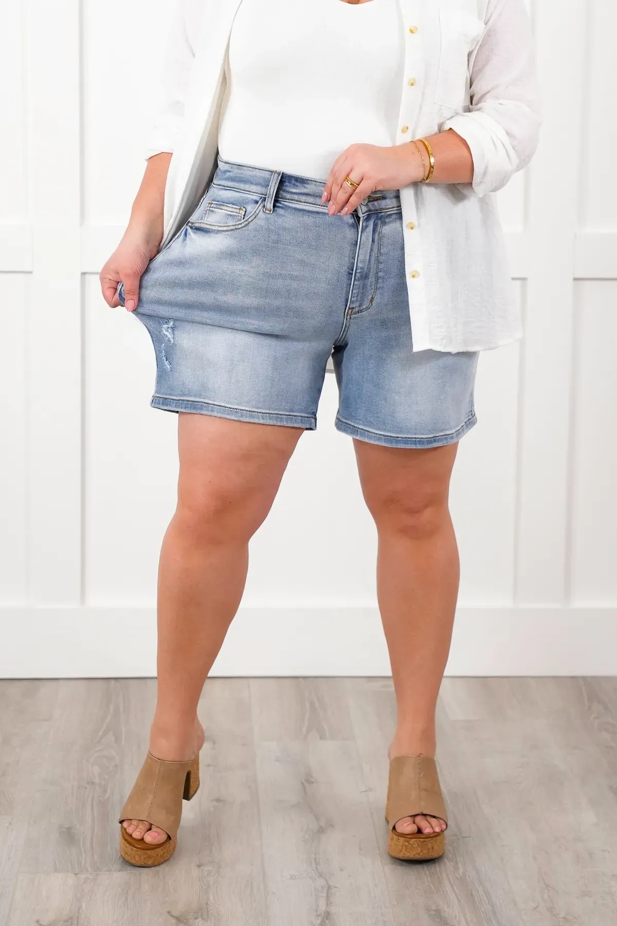 Tummy Control Mid Rise Dad Shorts (Buy 2 Free Shipping)
