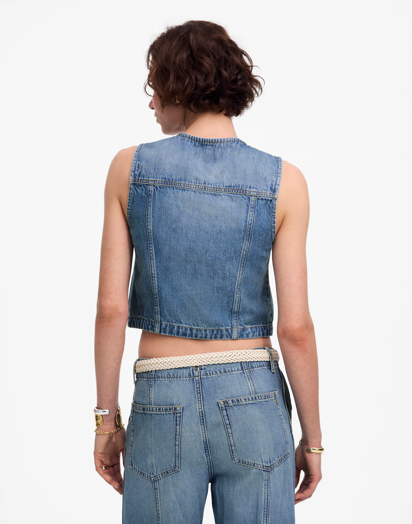 Cropped Denim Vest (Buy 2 Free Shipping)