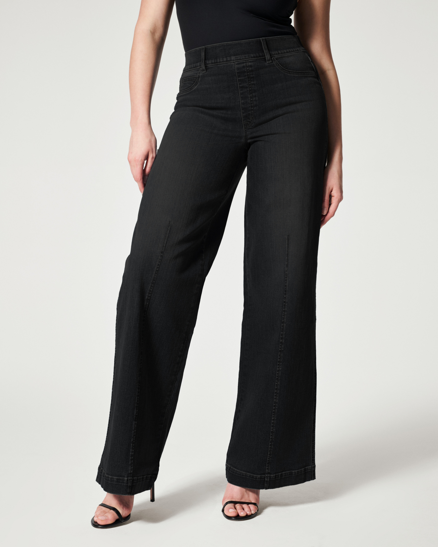 Seamed Front Wide Leg Jeans (Buy 2 Free Shipping)