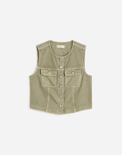 Cropped Denim Vest (Buy 2 Free Shipping)