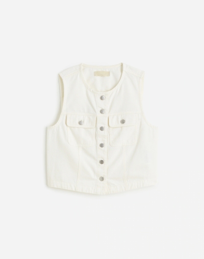 Cropped Denim Vest (Buy 2 Free Shipping)