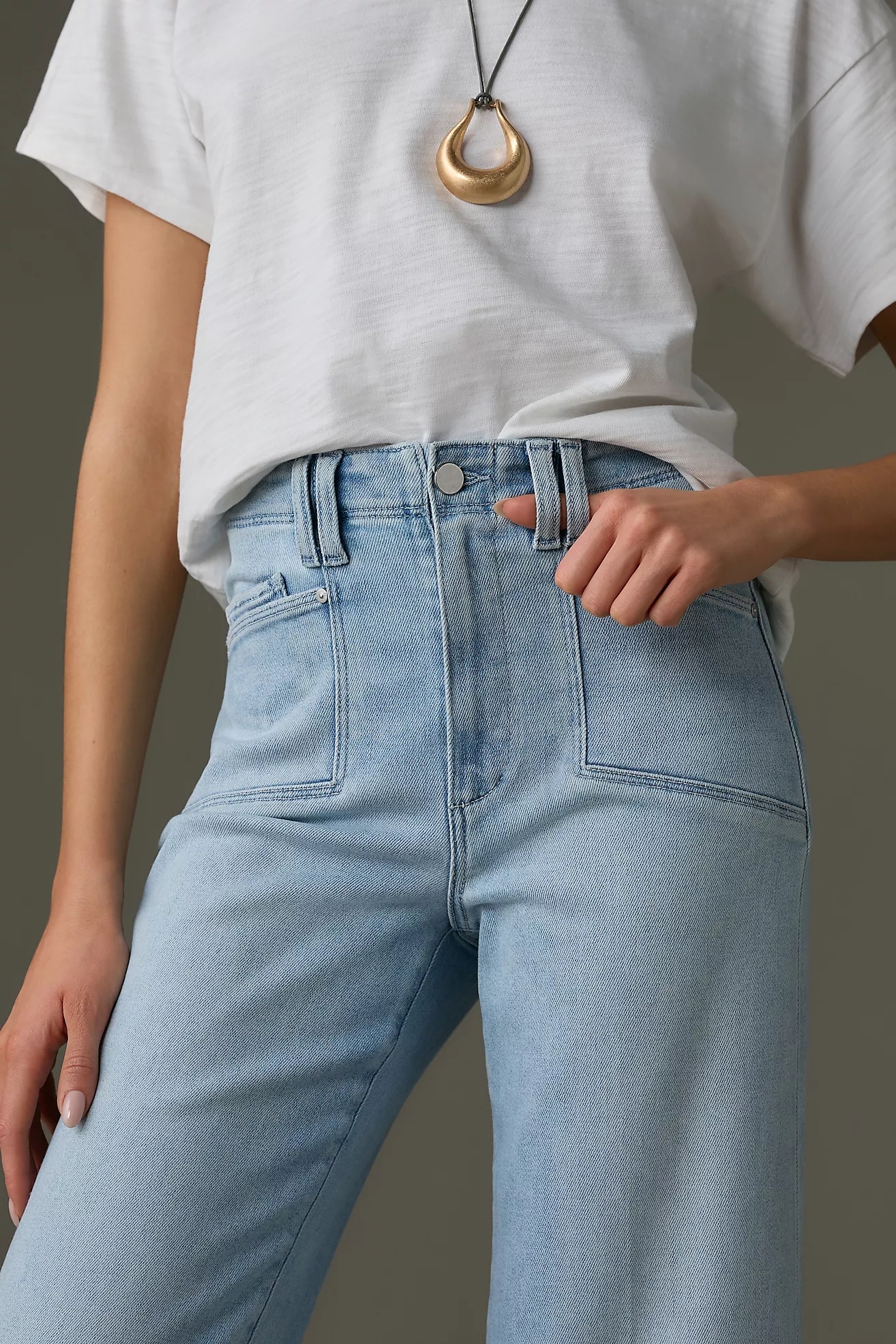 Anessa High-Rise Wide-Leg Jeans (Buy 2 Free Shipping)